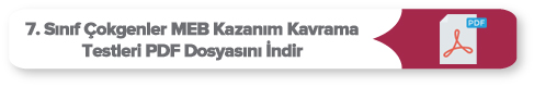 7. Sınıf Çokgenler MEB Kazanım Kavrama Testleri - Çopur Hoca | Ortaokul ...